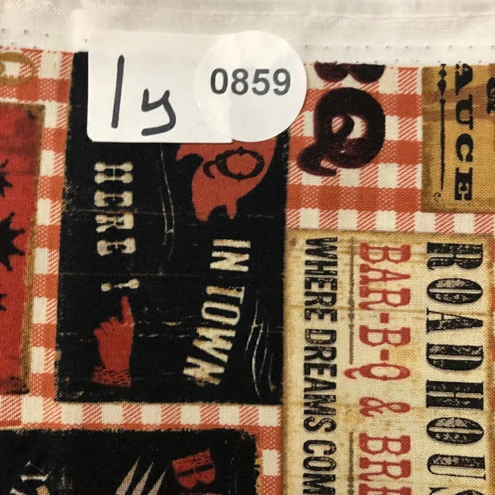 🛒 $8 - Quilt Cotton Fabric Material - 1 yard Bar BQ Food Southern #859